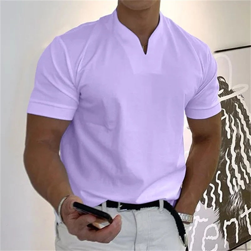 Heren V-hals Fitnessshirt Ademend 7