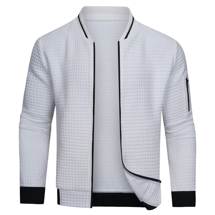 Heren Winterjack Minimalistisch Met Monochroom Rasterpatroon 2