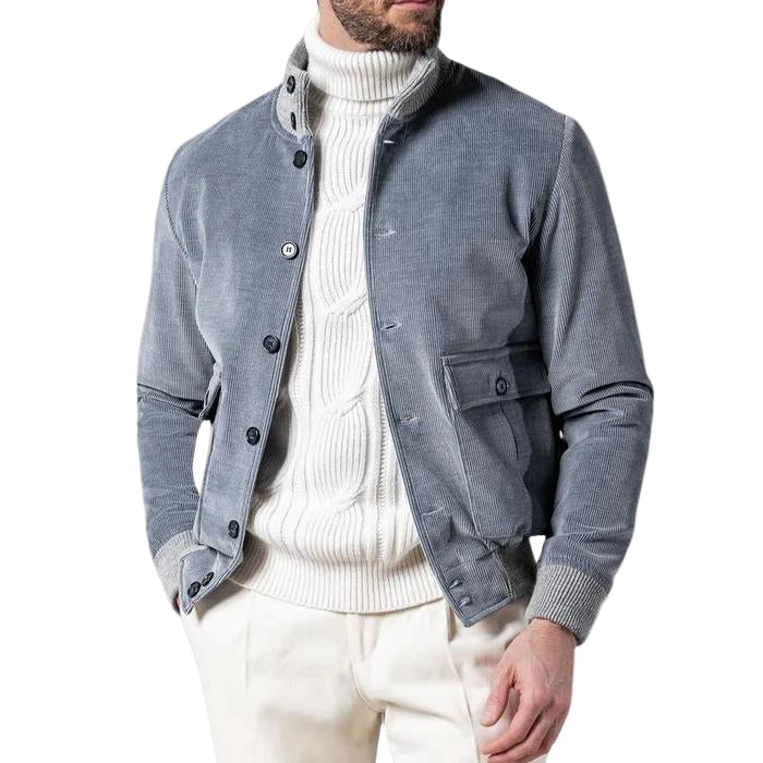 Heren Winterjas Casual Met Rib Fluwelen Look 0
