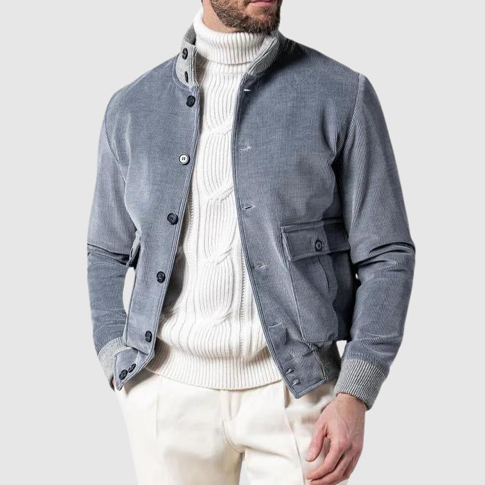 Heren Winterjas Casual Met Rib Fluwelen Look 1