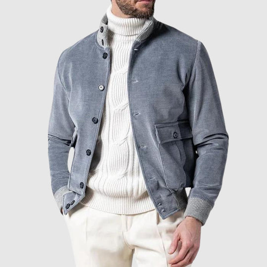 Heren Winterjas Casual Met Rib Fluwelen Look 1