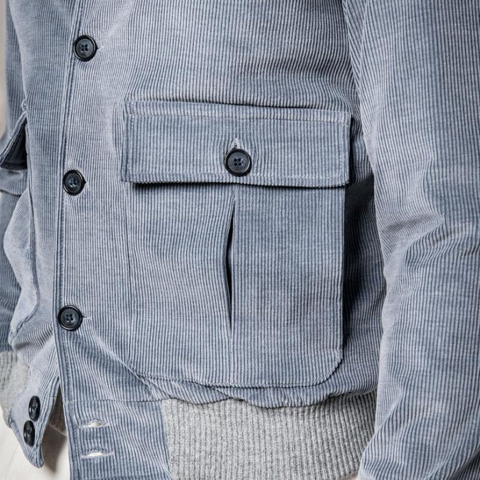 Heren Winterjas Casual Met Rib Fluwelen Look 4