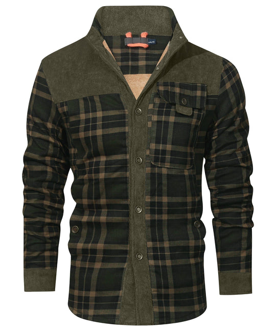 Heren Winterjas Plaid Ontwerp Met Fleece Voering 2