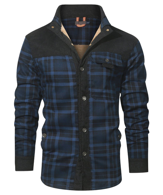 Heren Winterjas Plaid Ontwerp Met Fleece Voering 9