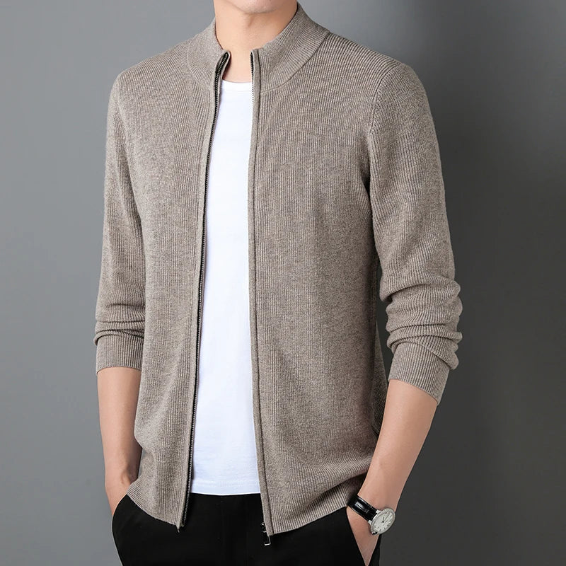 Heren Zip-Cardigan Met Stijlvolle Ståkrage 4