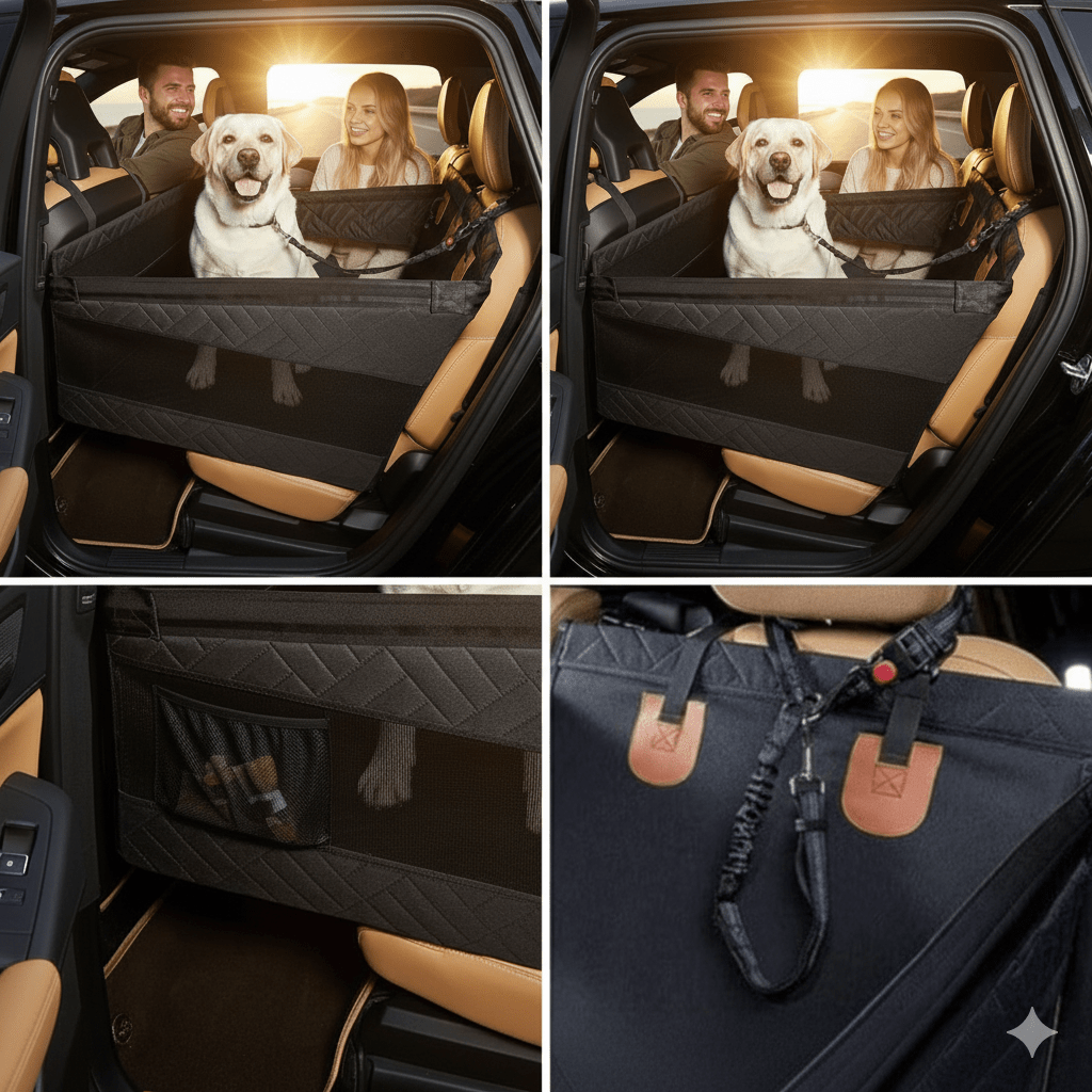 Hondenmat voor in de auto met waterdichte hoes 2