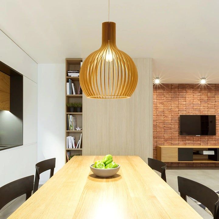 Houten Hanglamp Verstelbaar Natuurlijk Design 7