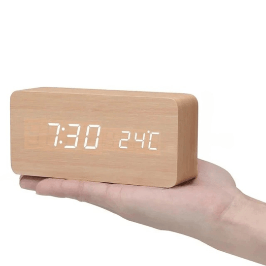 Houten Wandklok Spraakgestuurd Minimalistisch Design voor Slaapkamer en Woonkamer 12