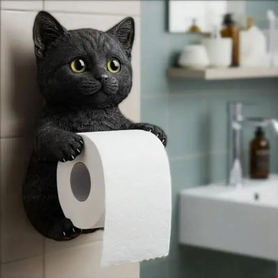 Kattenkop Toiletrolhouder Wandmontage 2