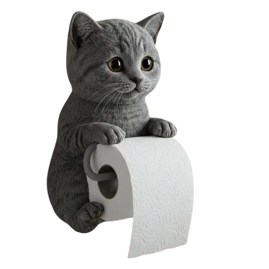Kattenkop Toiletrolhouder Wandmontage