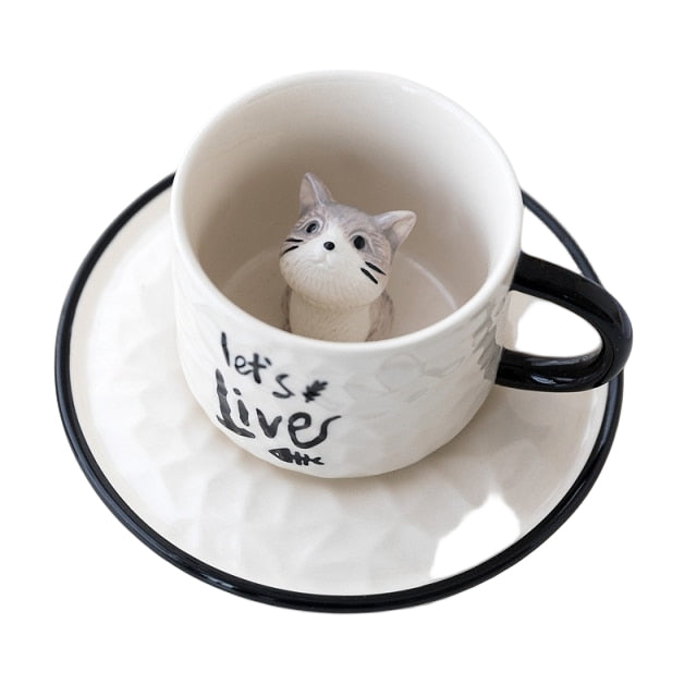 Keramische Koffiemok met Verborgen Kat 0
