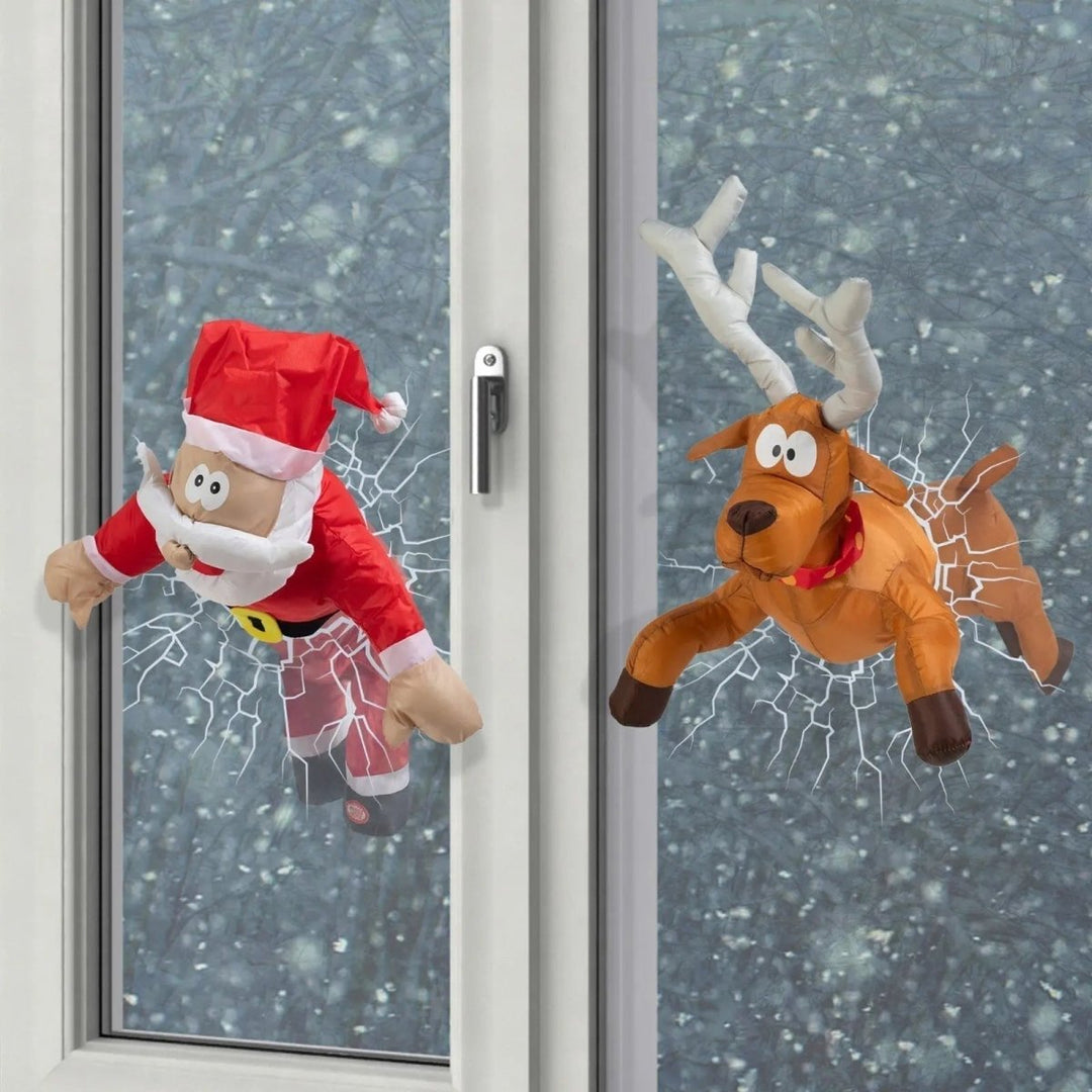 Kerstdecoratie Geluidsgeactiveerde Kerstraamscène met Beweging en Licht 1