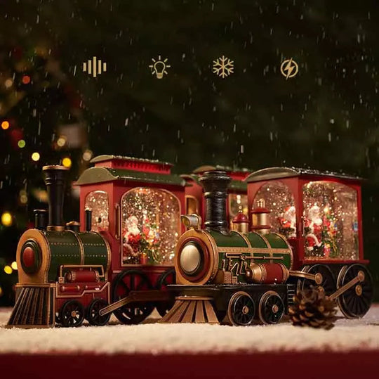 Kerstdecoratie Verlichte Trein met Sneeuweffect 2