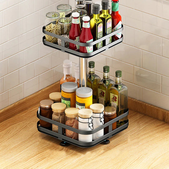 Keuken Kast Organizer 360° Roterend Ruimtebesparend met Hoogte-Verstelbaar Schap 5
