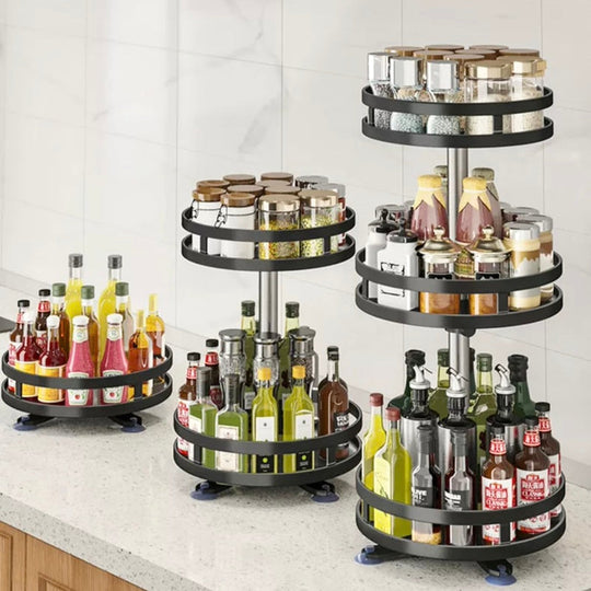 Keuken Kast Organizer 360° Roterend Ruimtebesparend met Hoogte-Verstelbaar Schap 7