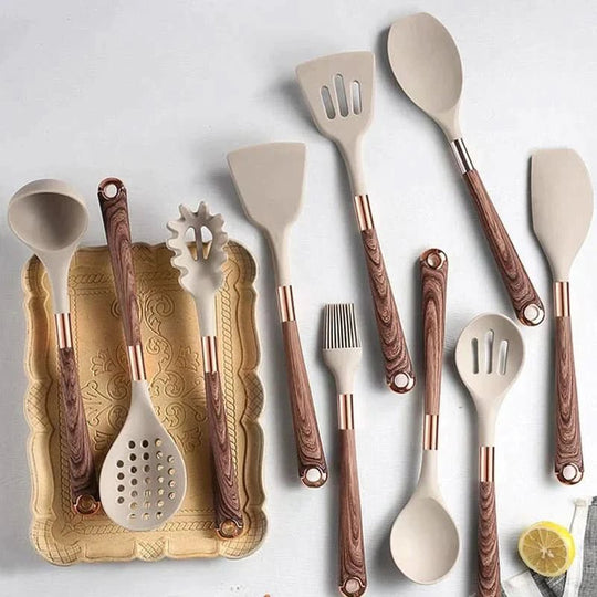Keukenaccessoires Set van 10 Stukken met Houten Handgrepen 1