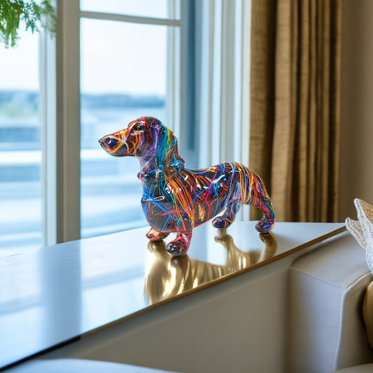 Kleurrijk Teckelbeeldje voor Huisdecoratie Speels Interieuraccessoire 1