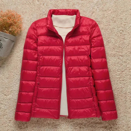 Lange Dames Jas Gewatteerd Met Regular Fit voor Lente en Herfst 4