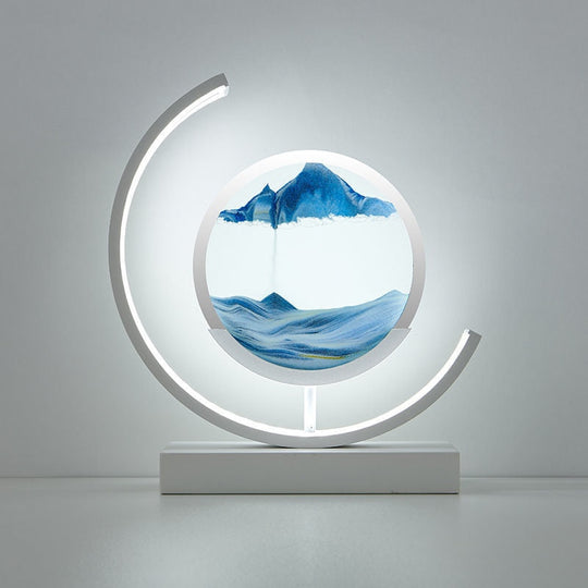 Moderne Tafellamp 3D Sandpatronen Met LED Verlichting 9