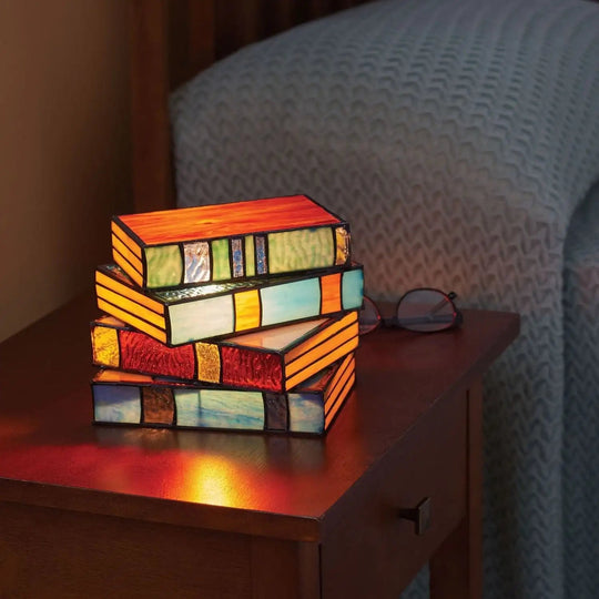 Nachtlampje Boeken Glas-in-Lood Ontwerp 0