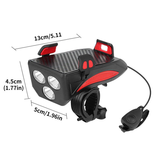 Oplaadbare Fietslamp met Telefoonhouder en Claxon voor Veilig Fietsen 6