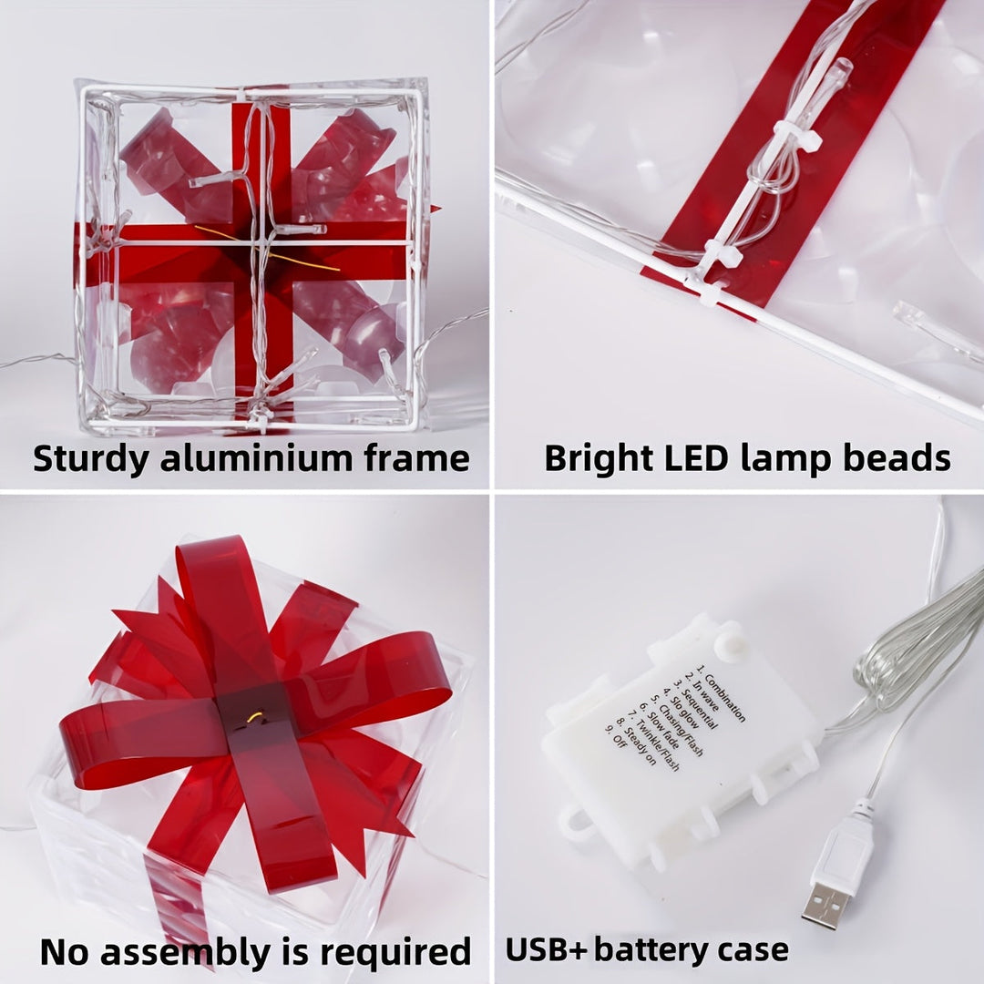 Set van 3 Verlichte Cadeau Dozen voor Kerstdecoratie 3