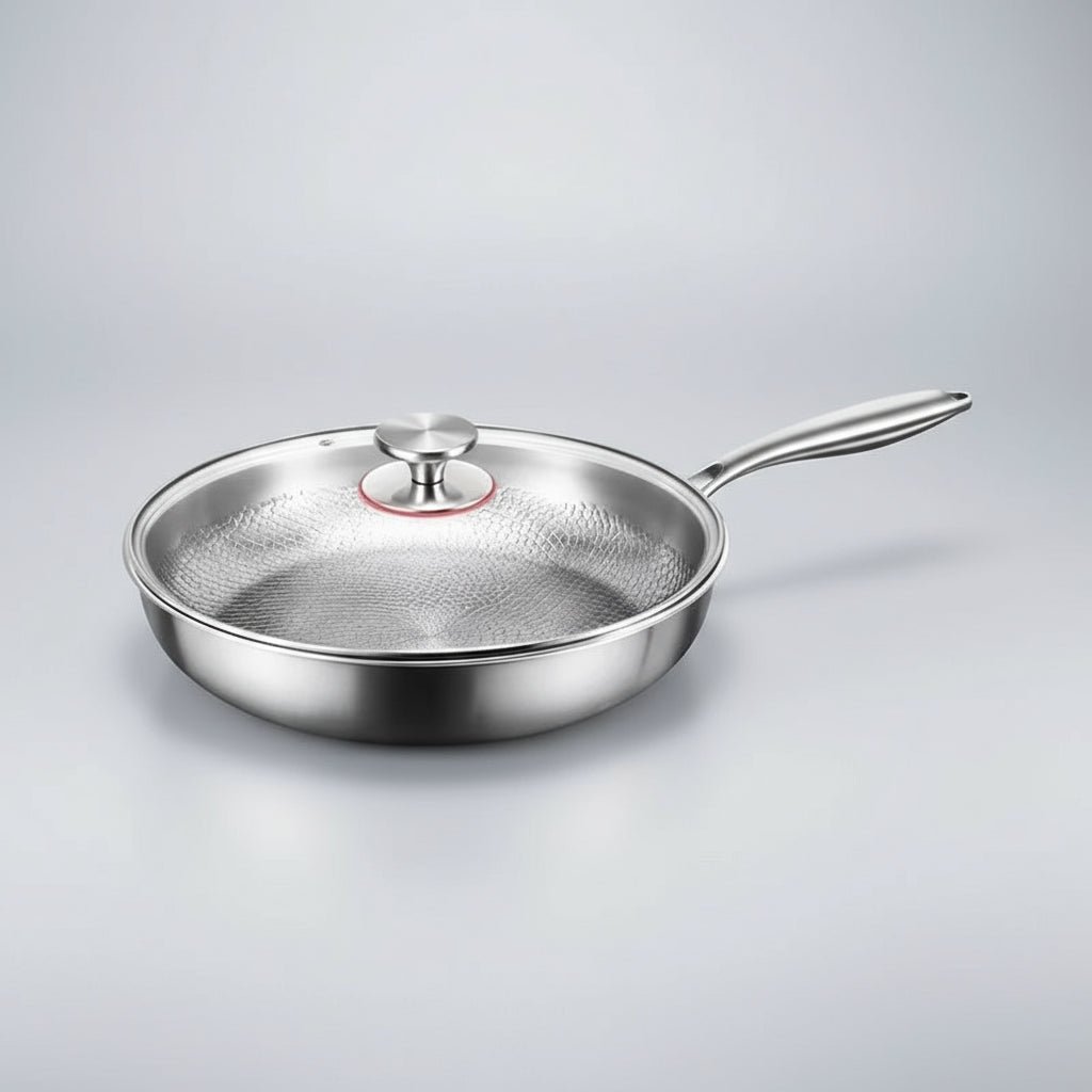Titanium Koekenpan Gehamerd voor Inductiekookplaten 0