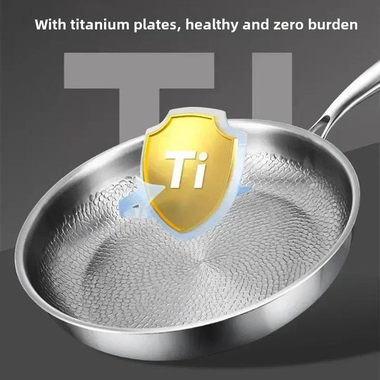 Titanium Koekenpan Gehamerd voor Inductiekookplaten 4