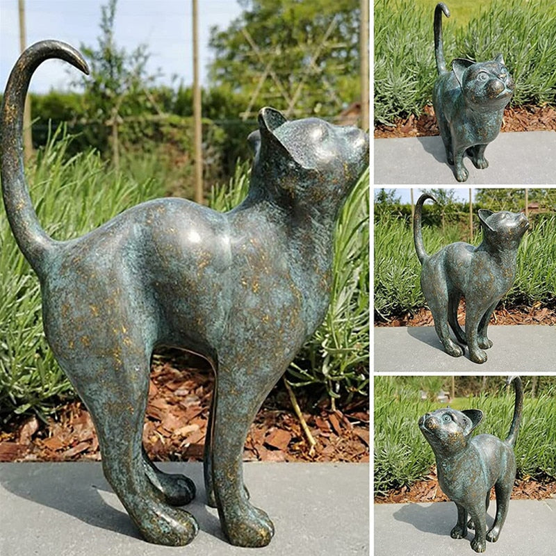 Tuinkat Standbeeld Weerbestendig Decor Ornament 0
