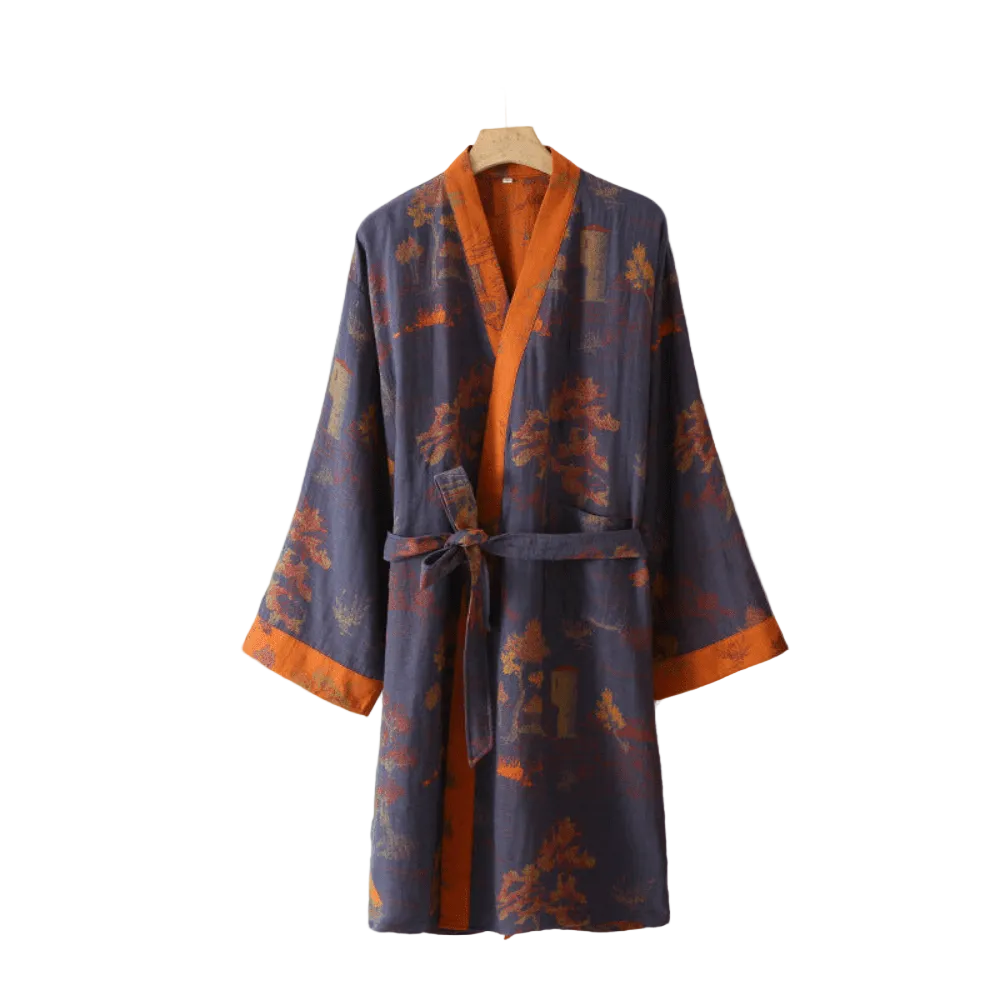 Unisex Kimono Badjas Retro Stijl voor Thuis en Spa 0