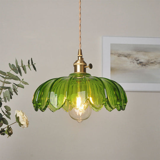 Vintage Bloemen Hanglamp voor Retro en Moderne Interieurs 1