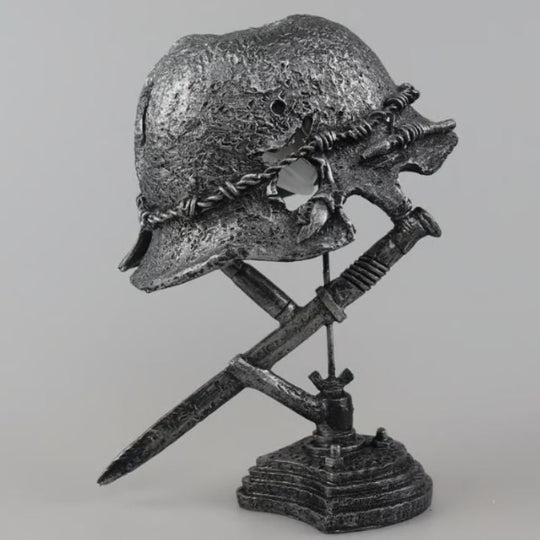 Vintage Tafellamp Helm Stalen Design 3