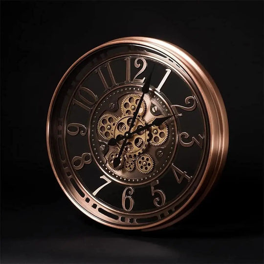 Vintage Wandklok Antiek Design Met Luxe Koperafwerking 3