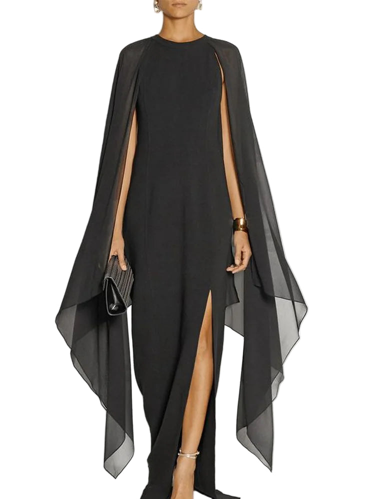 Vrouwen Maxi Jurk Met Dijsplitzoom 0