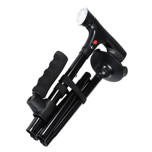 Wandelstok met LED-verlichting en dubbele handvatten 4