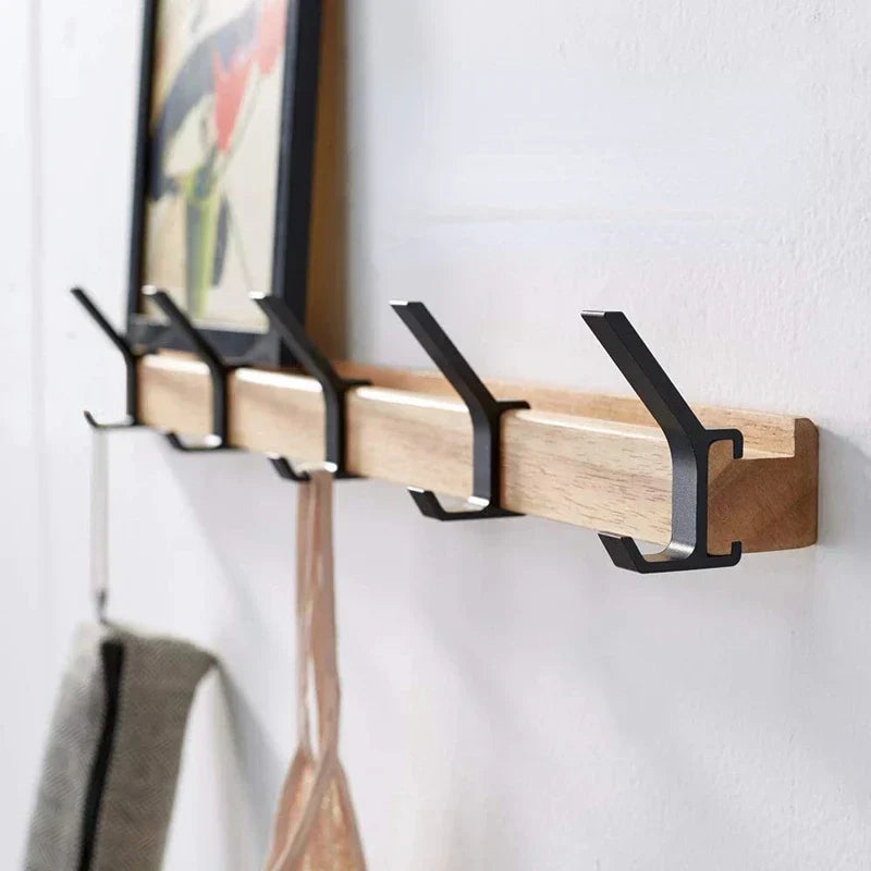 Wandkapstok met Beweegbare Haken Scandinavisch Design voor Jassen en Accessoires 0