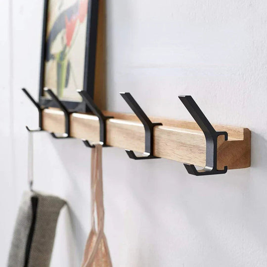 Wandkapstok met Beweegbare Haken Scandinavisch Design voor Jassen en Accessoires 0