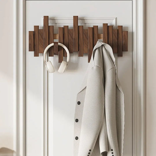 Wandkapstok van Massief Hout met Magnetische Haken 3