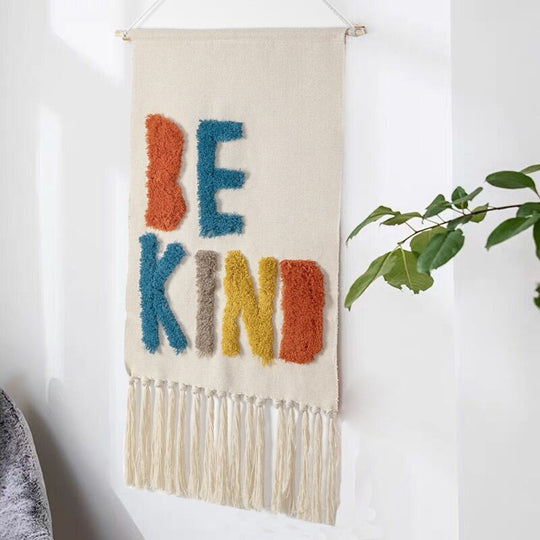 Wandkleed Boho Handgeweven met Kwastjes 6