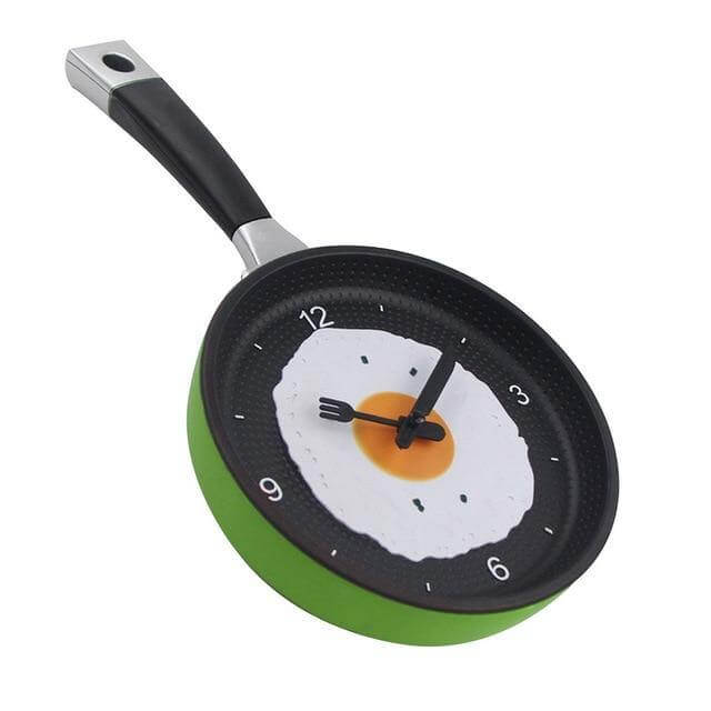 Wandklok Koekenpan Met Gebakken Ei Design 0