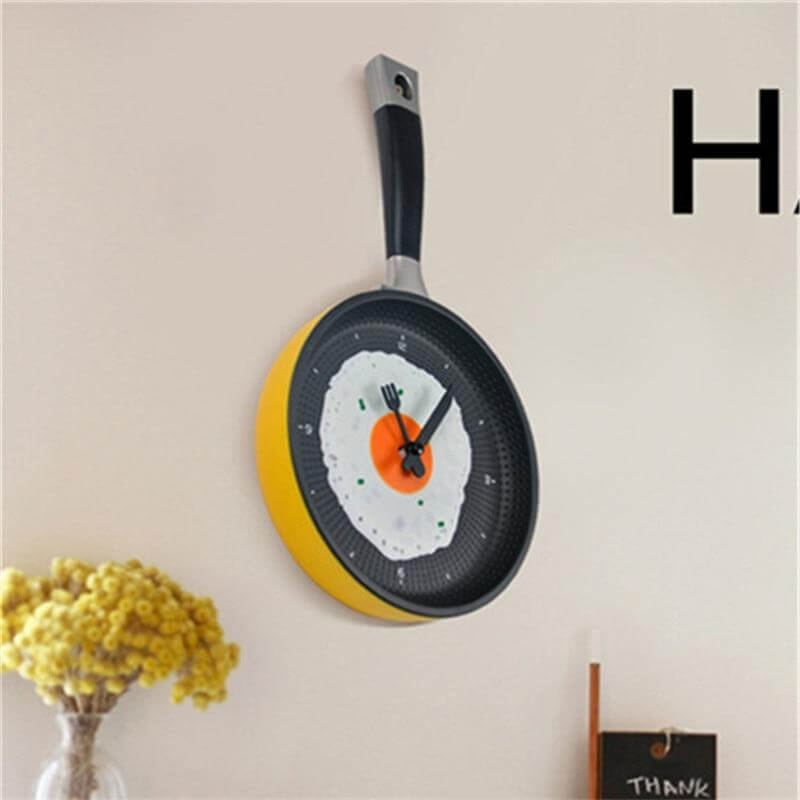 Wandklok Koekenpan Met Gebakken Ei Design 6