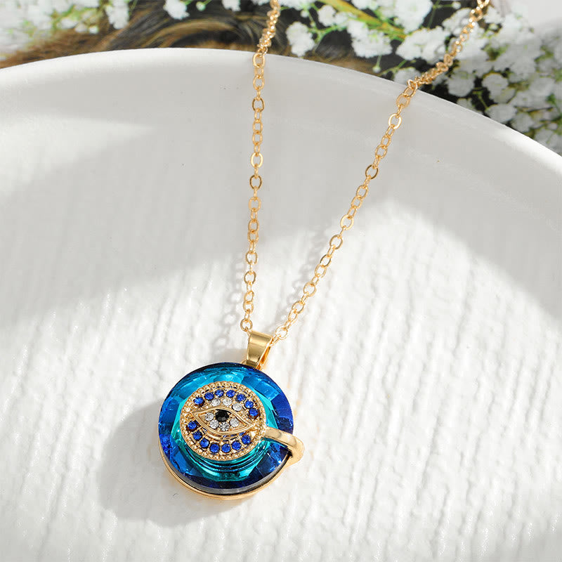Zilveren Ketting Dames Met Boze Oog Talisman, Spiritueel Ontwerp, Verstelbare Lengte 8