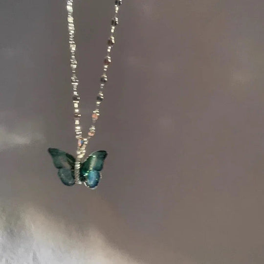 Zilveren Ketting Dames Vlinder Design Modern Accessoire 2