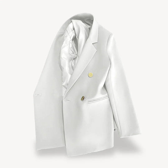 Zwarte Blazer Dames Met Dubbele Rij Knopen Voor Professionele en Formele Gelegenheden 8