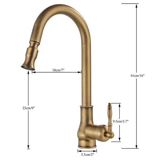Zwarte Keukenkraan Draaibaar Vintage Tap Voor Retro Keuken 5