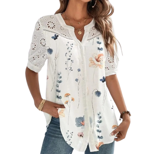 Casual damesblouse met korte mouwen