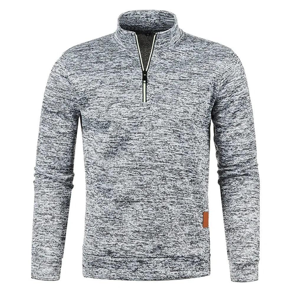 Heren Turtleneck Sweatshirt met halve rits