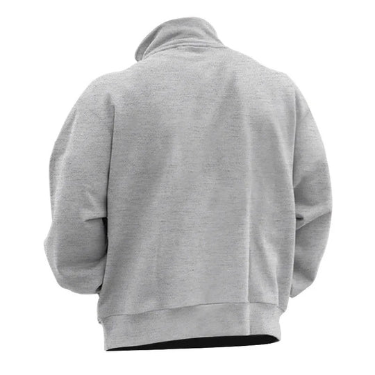 Heren Sweatshirt met halve rits met staande kraag