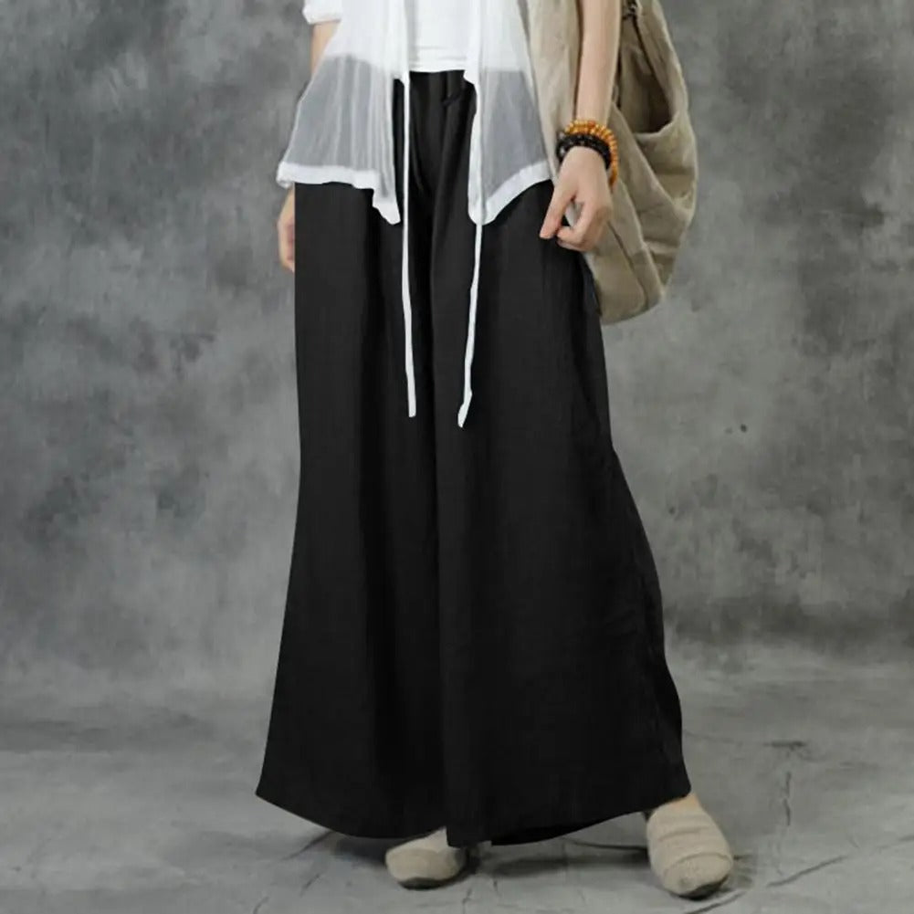 Casual Rechte Broek Met Wijde Pijpen Dames