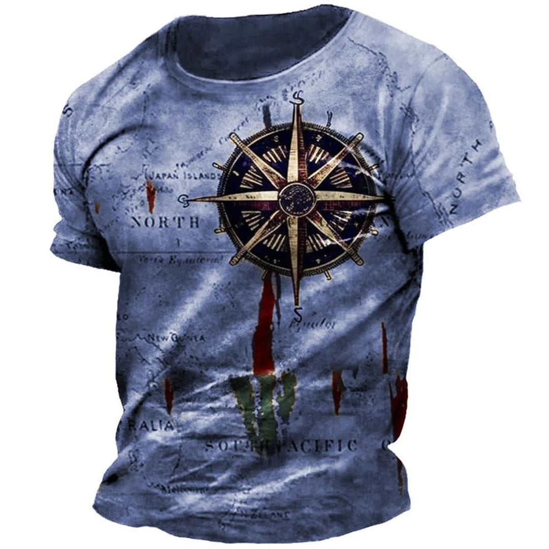 Heren Vintage Kompas T-shirt